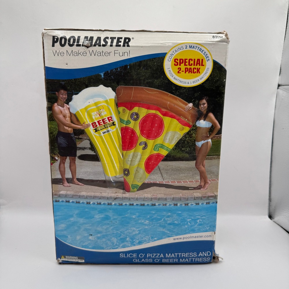 Poolmaster Pool Floats Adult 2-Pack Multi Pizza Slice & Beer Mug 83114